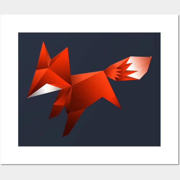 Cute Little Fox Wall Art by Black Tee Inc